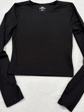 Cropped SWS Contour black long sleeved fitted top, S